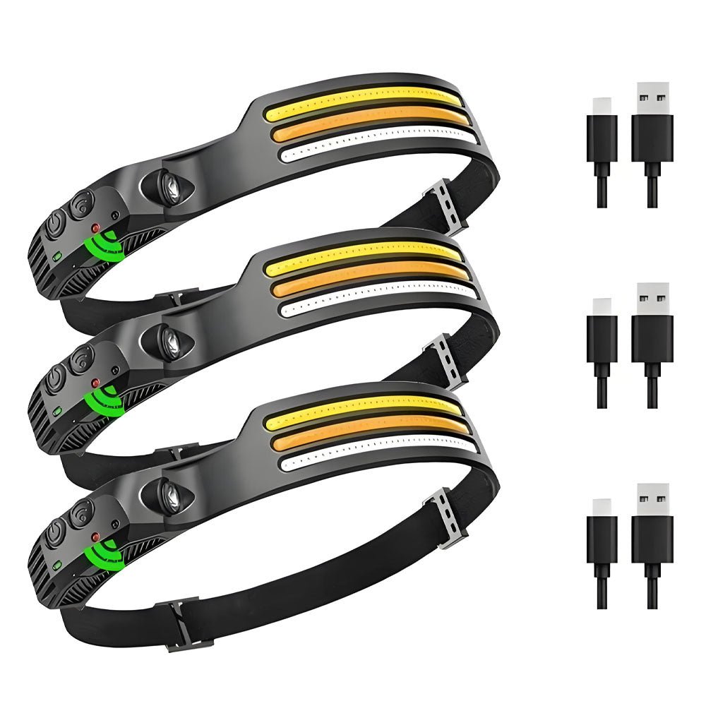 10 Lighting Modes LED Headlamp USB Rechargeable Built in Battery Head Flashlight Torch XPE+COB IPX4 Waterproof Working Lantern - Homevor