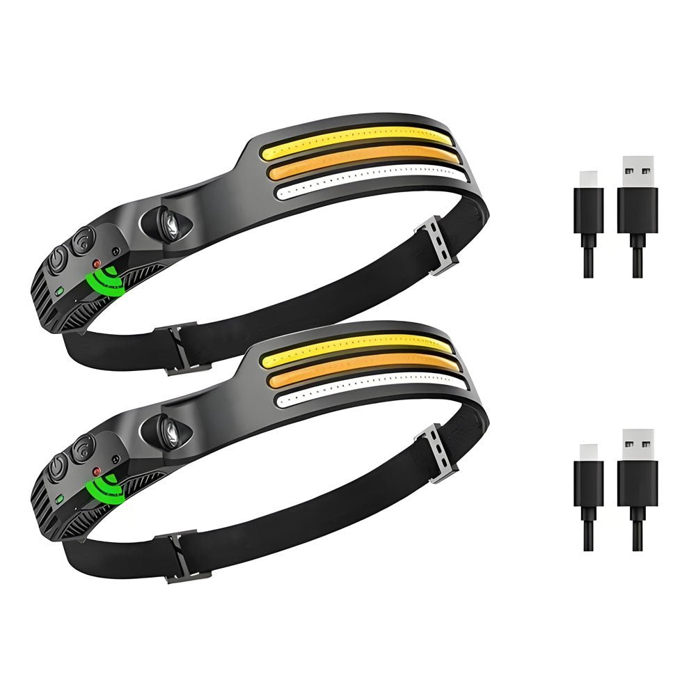 10 Lighting Modes LED Headlamp USB Rechargeable Built in Battery Head Flashlight Torch XPE+COB IPX4 Waterproof Working Lantern - Homevor