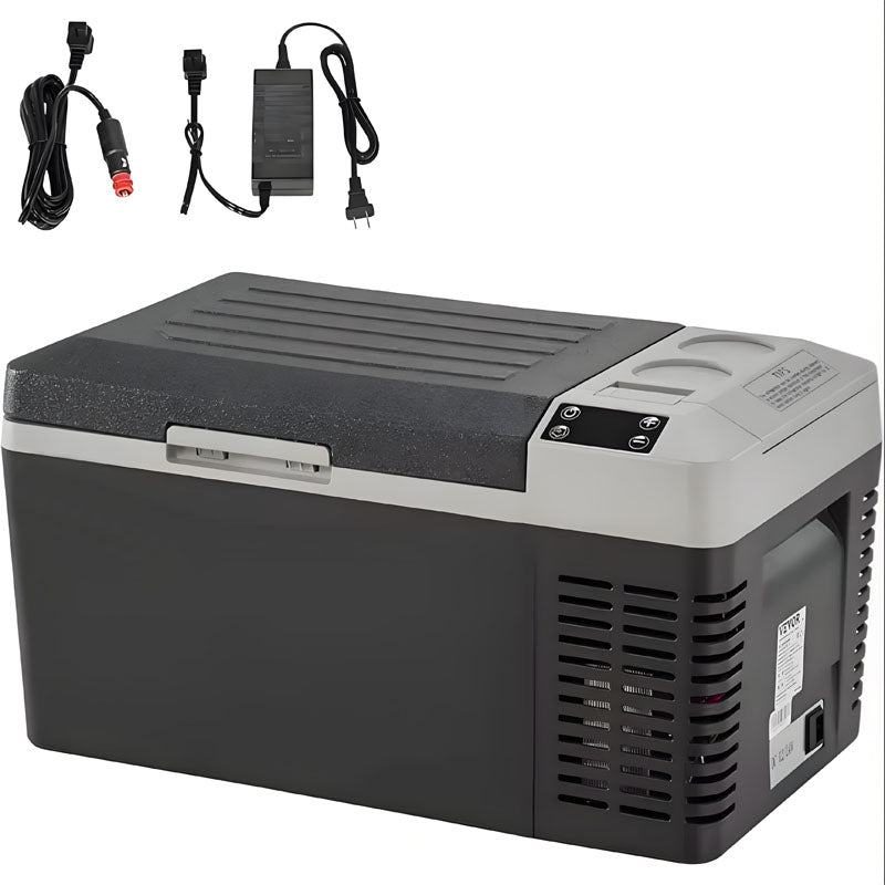12 Volt Refrigerator 16 Qt, Portable Mini Car Fridge w/ - 4℉ - 68℉ & App Control 12/24V DC & 110 - 240V AC Electric Compressor Cooler - Homevor