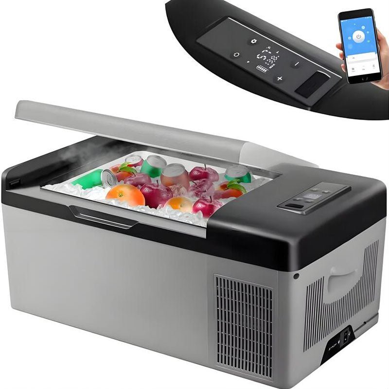 12 Volt Refrigerator 16 Qt, Portable Mini Car Fridge w/ - 4℉ - 68℉ & App Control 12/24V DC & 110 - 240V AC Electric Compressor Cooler - Homevor