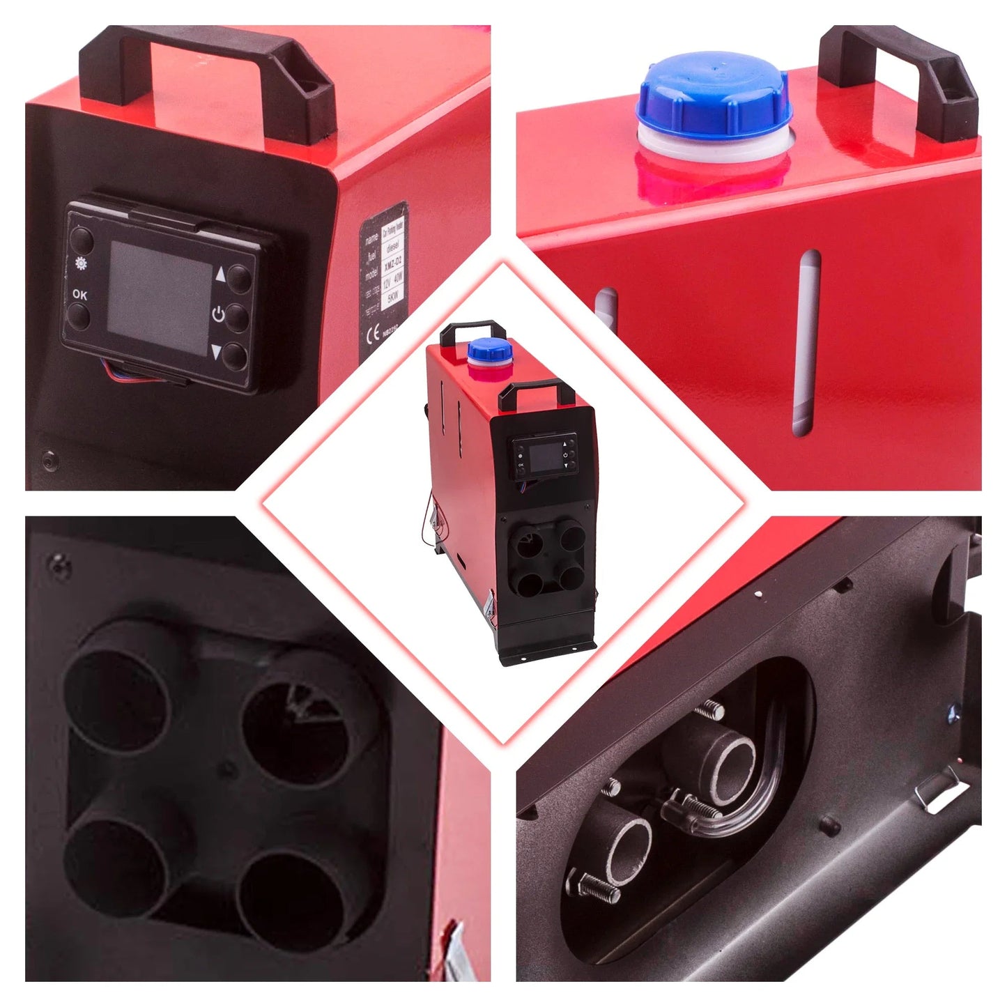 12V 5KW Car Heater Air Diesel Heater with LCD switch Diesel Heater with Remote Control and for Boats Car Trucks Campervans - Homevor