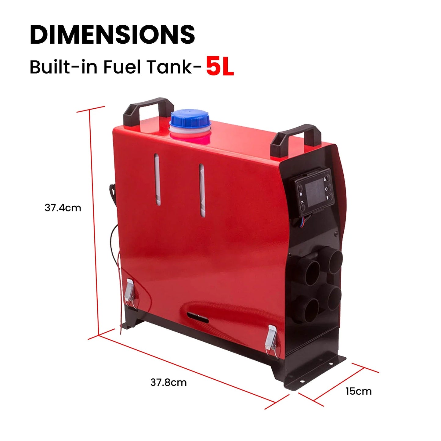 12V 5KW Car Heater Air Diesel Heater with LCD switch Diesel Heater with Remote Control and for Boats Car Trucks Campervans - Homevor