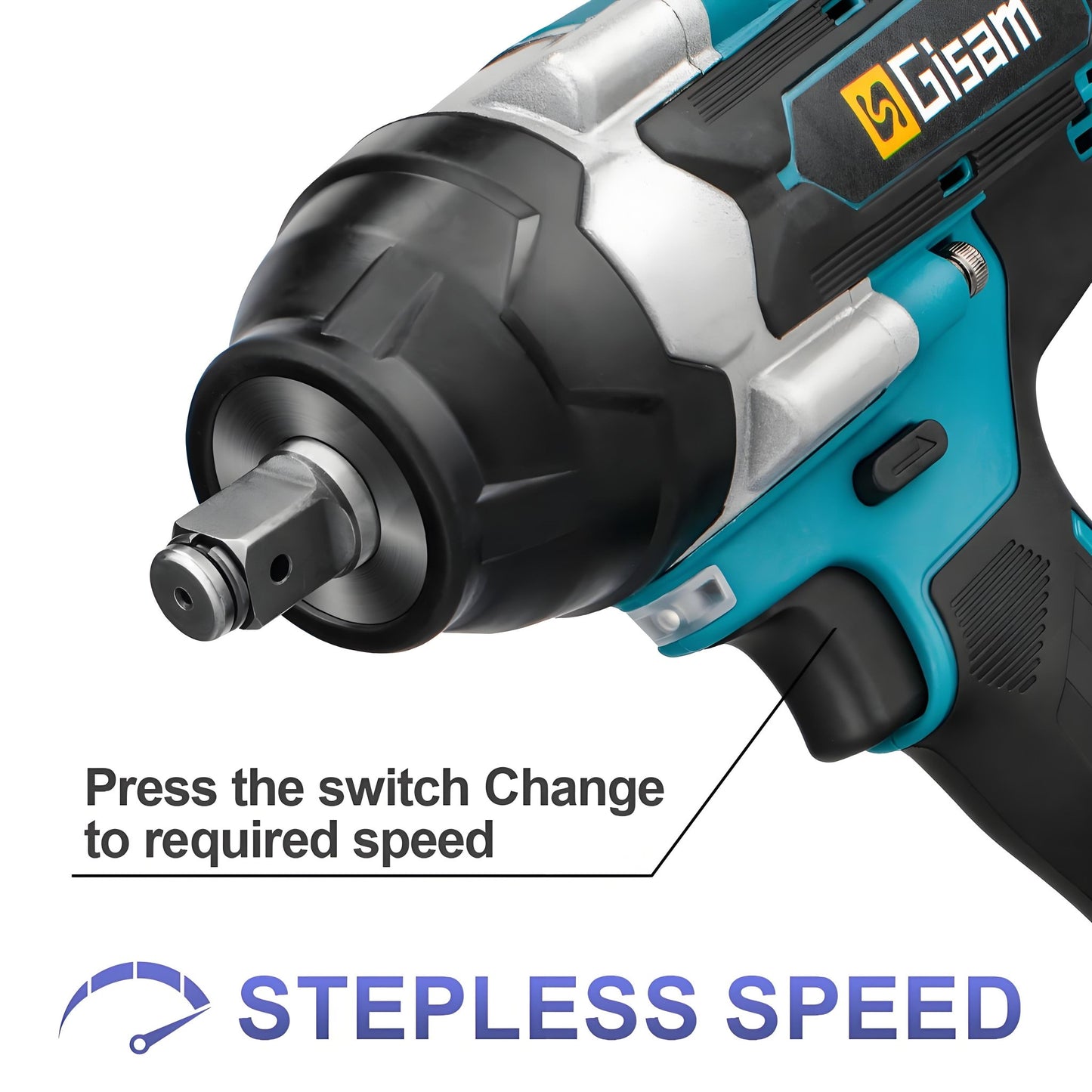 1800N.M Torque Brushless Electric Impact Wrench 1/2 inch Lithium - Ion Battery Cordless Wrench Power Tools For Makita 18V Battery - Homevor