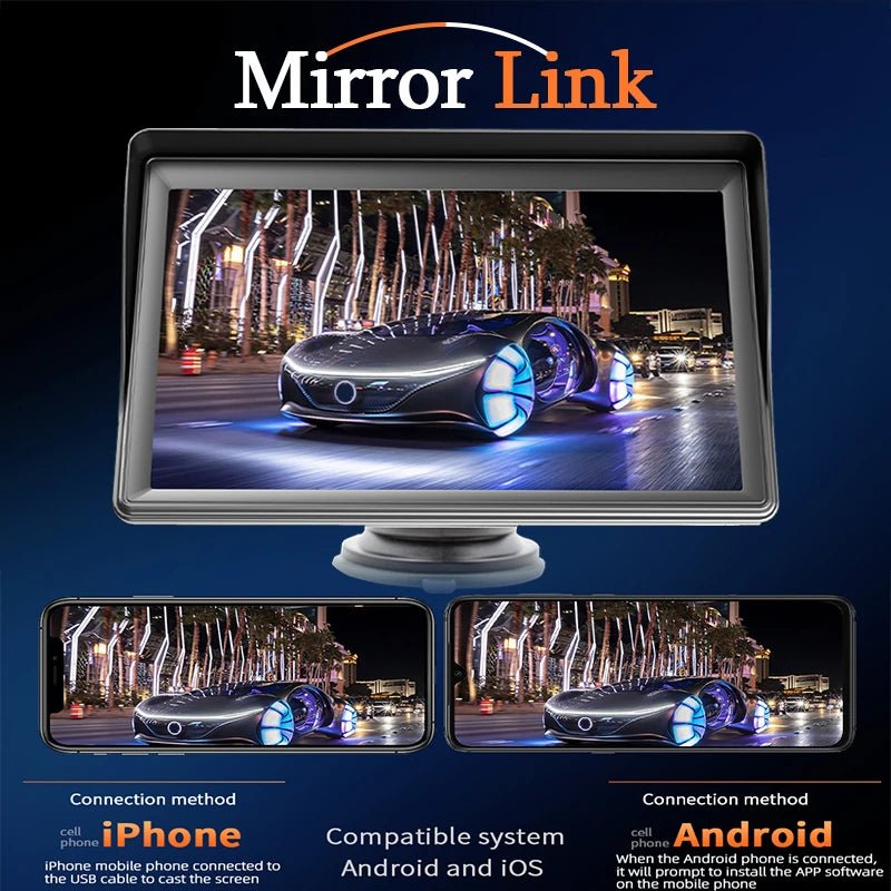 7 inch CarPlay Android Auto Car Radio Multimedia Video Player Portable Touch Screen With USB AUX For Rear View Camera - Homevor