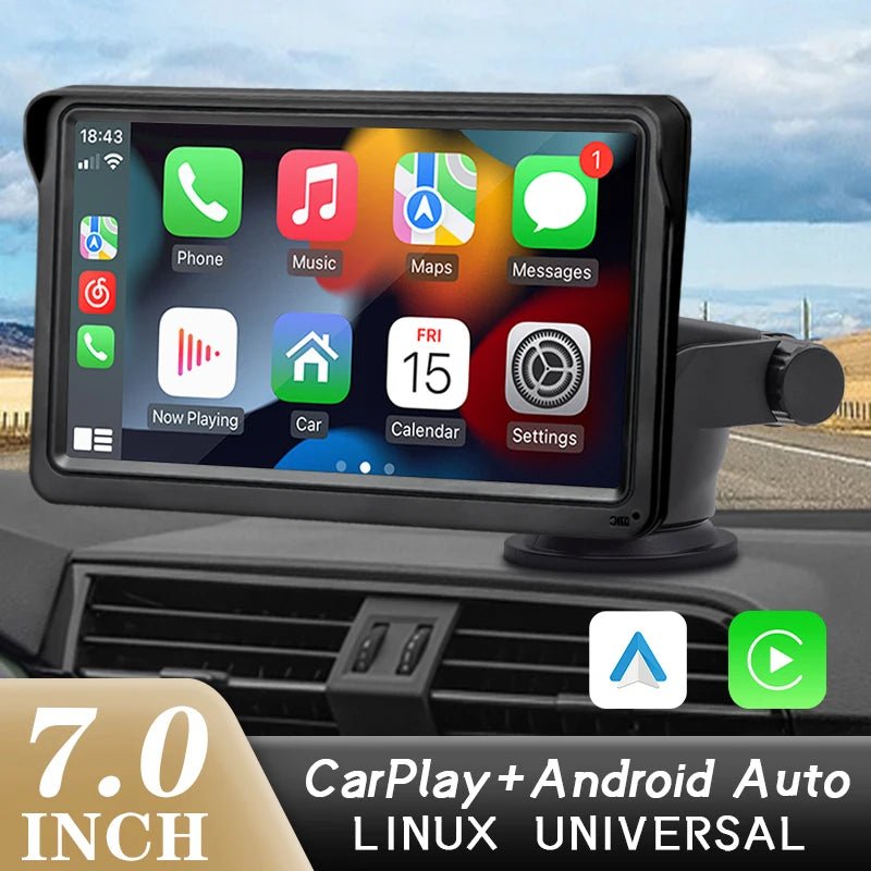 7 inch CarPlay Android Auto Car Radio Multimedia Video Player Portable Touch Screen With USB AUX For Rear View Camera - Homevor