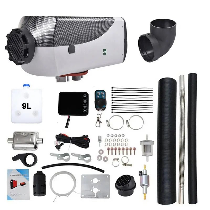8KW Diesel Air Heater 9L Tank Diesel Heater 24V Diesel Parking Heater Muffler with LCD Thermostat and Remote Control for RV Bus Trailer Motor - home and Boats - Homevor