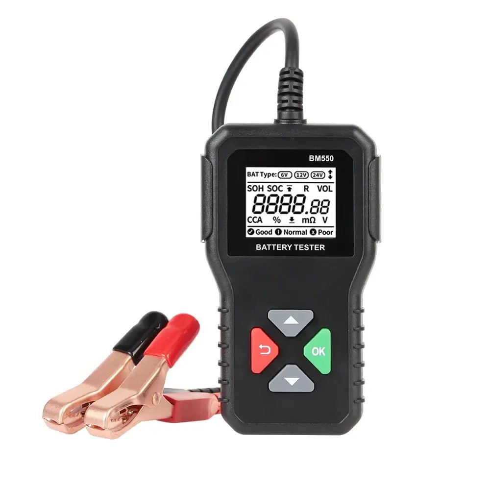Battery System Detect 100 - 2000 CCA Car Battery Tool 6V 12V 24V Car Battery Tester Auto Battery Analyzer BM550 Black - Homevor