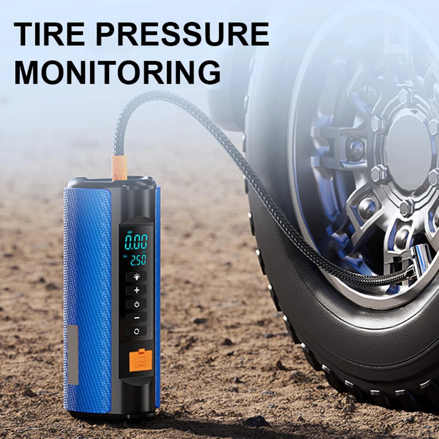 10000Mah Emergency Car Jump Starter with Air Compressor Battery Peak Current 1000A Battery Pack Car Rescue Starting Power Bank - Homevor