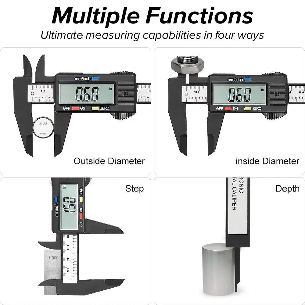 150mm 100mm Electronic Digital Caliper Dial Vernier Caliper Gauge Micrometer Measuring Tool Digital Ruler - Homevor