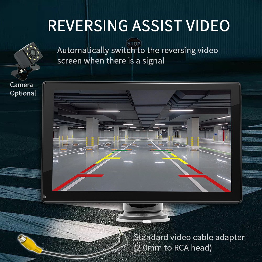 2024 Portable Wireless Carplay Screen for Car Apple Carplay & Android Auto, 9 Inch HD Touch Screen Car Stereo with 1024P Backup Camera/Bluetooth 5.0/Mirror Link/Voice Control/Aux/FM/TF Card Fits Cars - Homevor