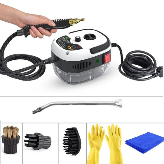 2500W Portable Handheld Steam Cleaner, High Temperature Pressurized Steam Cleaning Machine with Brush Heads for Kitchen Furniture Bathroom Car, US Plug 110V - Homevor