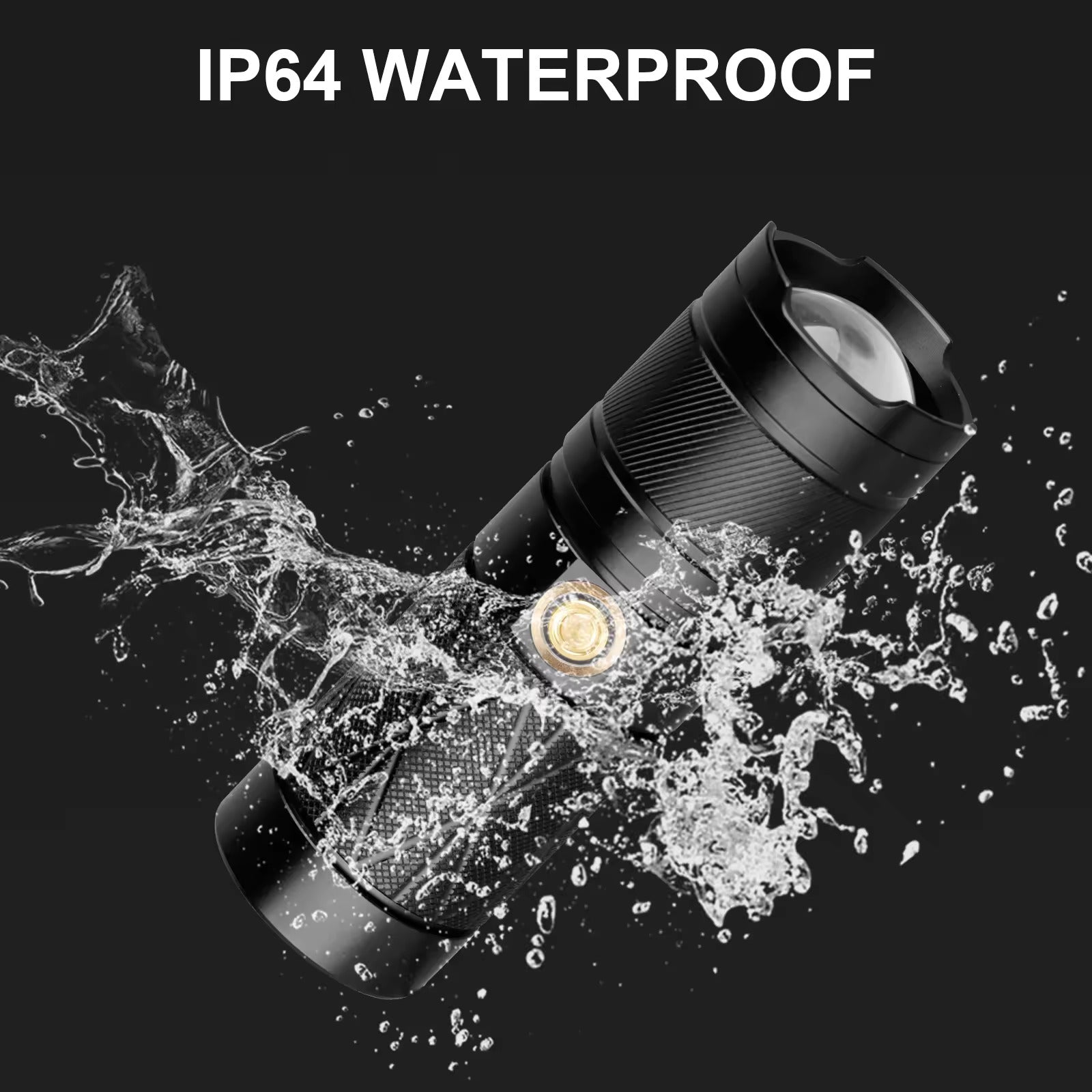 30W LED Rechargeable Strong Light Bouble Head Flashlight Aluminum alloy - Homevor