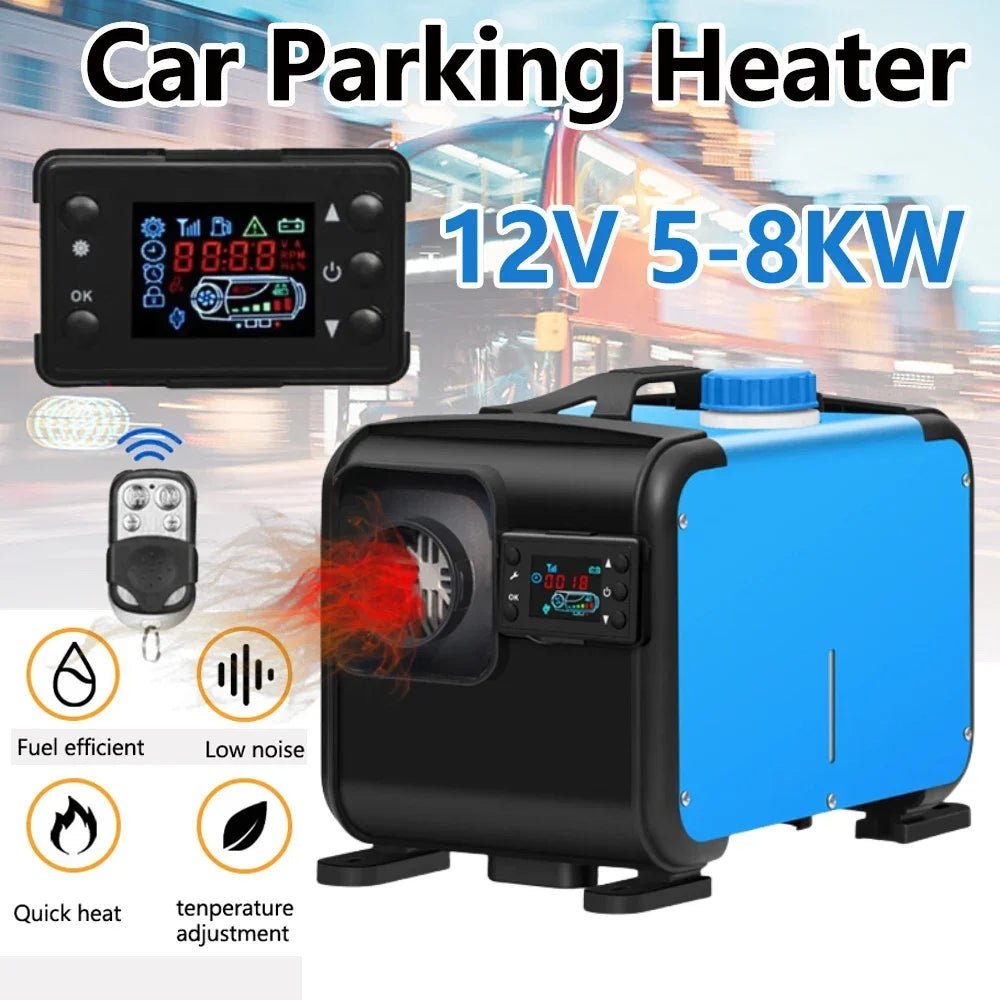 8KW Car Heater 12V/24V/ 220V 3in 1 Air Diesel Heater for Bus Auto Boats Yacht Motorhome Trucks RV Ships Air Diesel Parking Heate - Homevor