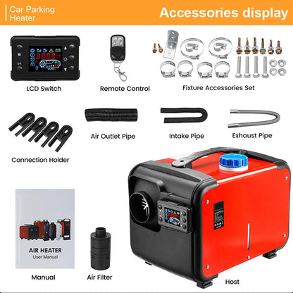 8KW Car Heater 12V/24V/ 220V 3in 1 Air Diesel Heater for Bus Auto Boats Yacht Motorhome Trucks RV Ships Air Diesel Parking Heate - Homevor