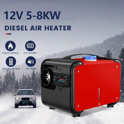 8KW Car Heater 12V/24V/ 220V 3in 1 Air Diesel Heater for Bus Auto Boats Yacht Motorhome Trucks RV Ships Air Diesel Parking Heate - Homevor