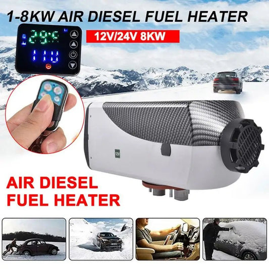 8KW Diesel Air Heater 9L Tank Diesel Heater 24V Diesel Parking Heater Muffler with LCD Thermostat and Remote Control for RV Bus Trailer Motor - home and Boats - Homevor