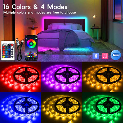 Dálkový ovladač s LED páskem s měnící se barvou RGB chytrá LED světla kompatibilní s Bluetooth 