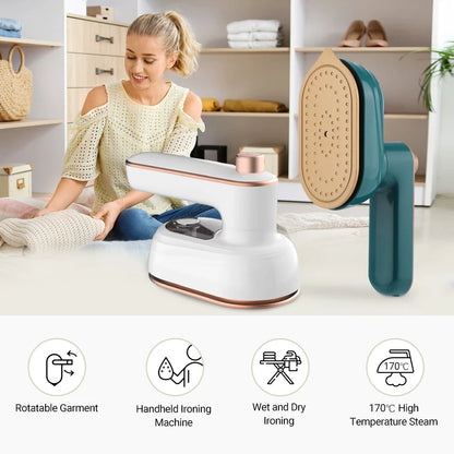Mini Garment Steamer Steam Iron Handheld Portable Home Travelling For Clothes Ironing Wet Dry Ironing Machine - Homevor