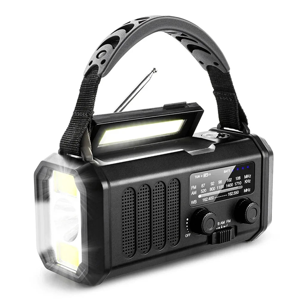 10000mAh Portable Emergency Radio with Solar and Hand Crank
