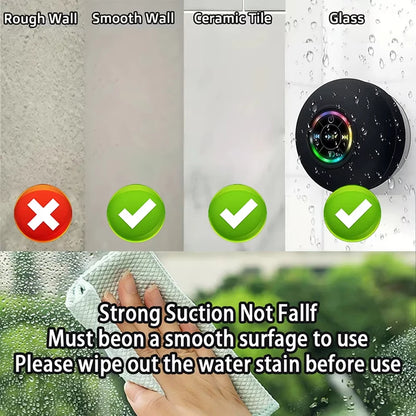 Portable Wireless Bluetooth Speaker IPX4 Waterproof Loudspeaker Long lasting Mini Stereo LED Sound Box With Powerful Suction