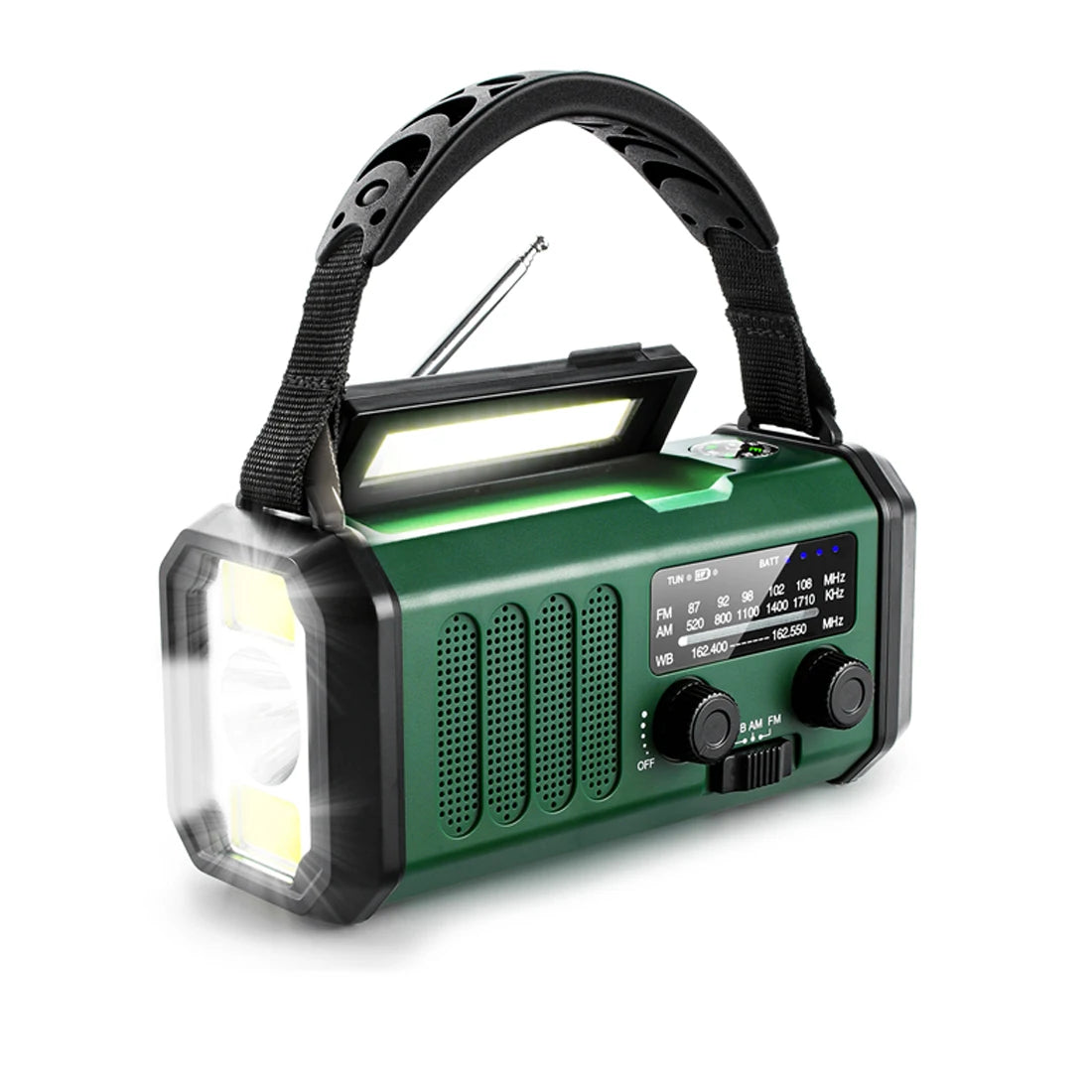 10000mAh Portable Emergency Radio with Solar and Hand Crank