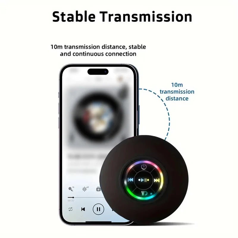 Portable Wireless Bluetooth Speaker IPX4 Waterproof Loudspeaker Long lasting Mini Stereo LED Sound Box With Powerful Suction