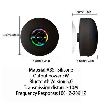 Portable Wireless Bluetooth Speaker IPX4 Waterproof Loudspeaker Long lasting Mini Stereo LED Sound Box With Powerful Suction