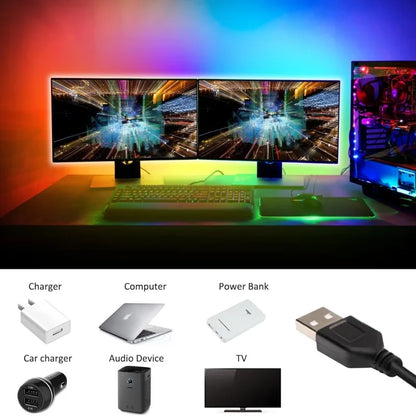Dálkový ovladač s LED páskem s měnící se barvou RGB chytrá LED světla kompatibilní s Bluetooth 