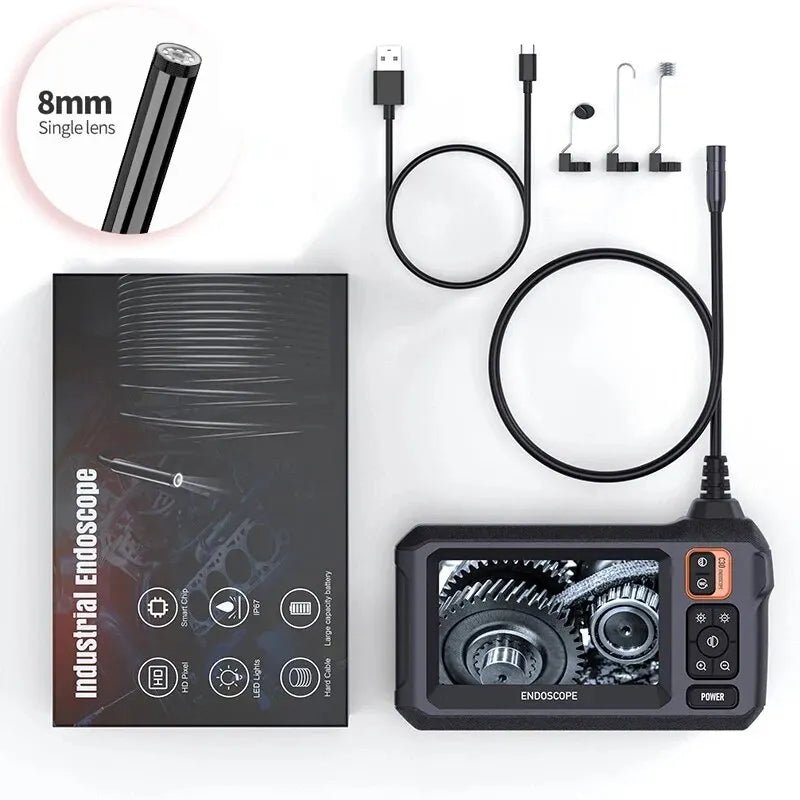 Industrial Endoscope Camera 8mm HD1080P 4.3inch IPS Screen 1080P Pipe Inspection Camera for Car Repair IP67 Waterproof 8 LEDS - Homevor