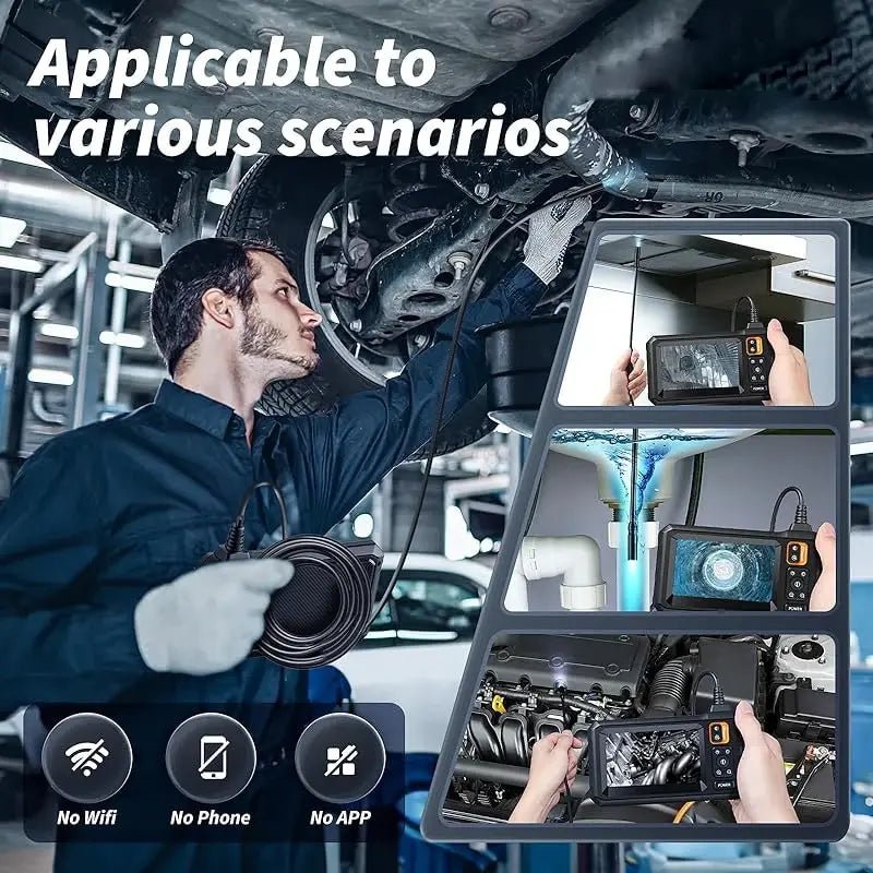 Industrial Endoscope Camera 8mm HD1080P 4.3inch IPS Screen 1080P Pipe Inspection Camera for Car Repair IP67 Waterproof 8 LEDS - Homevor