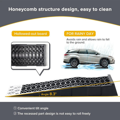 Low Profile Plastic Car Service Ramps 6 Ton Heavy Duty Truck Vehicle Ramps for Oil Changes& Maintenance - 4 Pack - Homevor