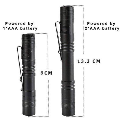 Mini Portable LED Pen Light With Clip Ultra Bright High Lumens Pocket Handheld Flashlight Torch For Camping Outdoor Emergency - Homevor